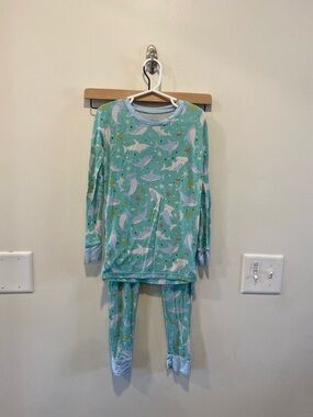 Little Sleepies Kids 7/8 Shark Soiree Two-Piece Bamboo Viscose Pajama Set